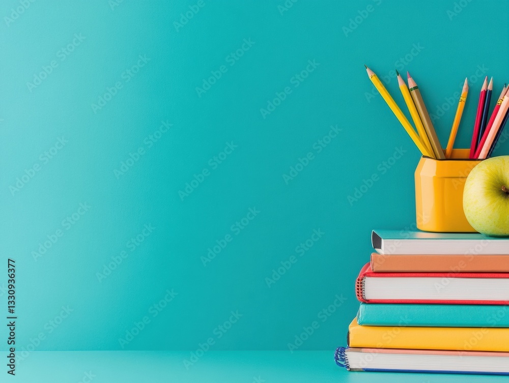 Aufkleber vibrant learning essentials color-coded textbooks and digital study tools - innovative educational d