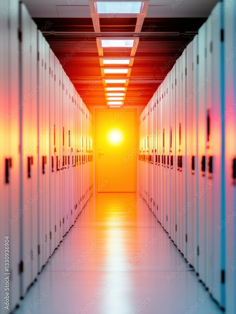 Poster Luminous Data Haven Cutting-Edge Server Room Infrastructure with AI-Optimized Thermal Design - Next-Gen Digital Transformation and Cloud Computing Visualization