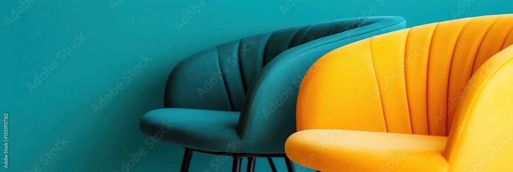 Aufkleber vibrant collaborative seating modern ergonomic design with bold color blocking - innovative workspac
