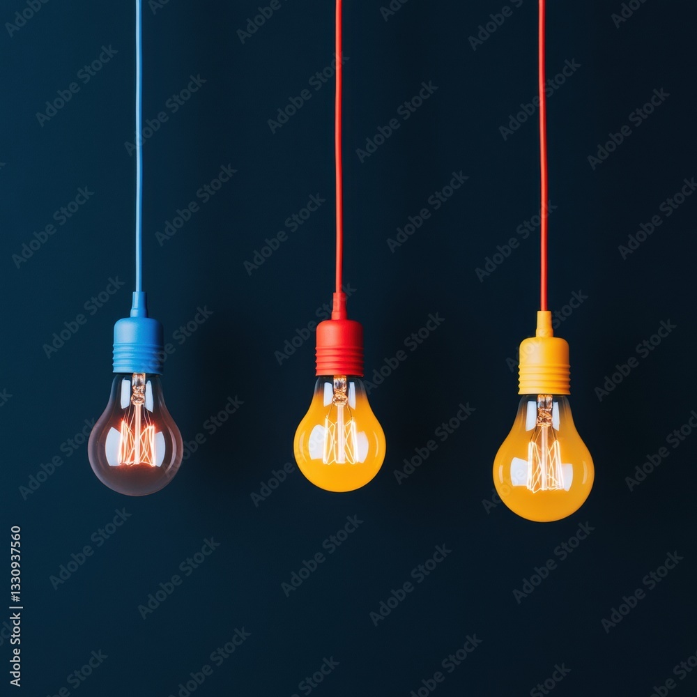Leinwandbilder innovative tech visualization minimalist vintage lightbulb array showcasing creative connectivity an