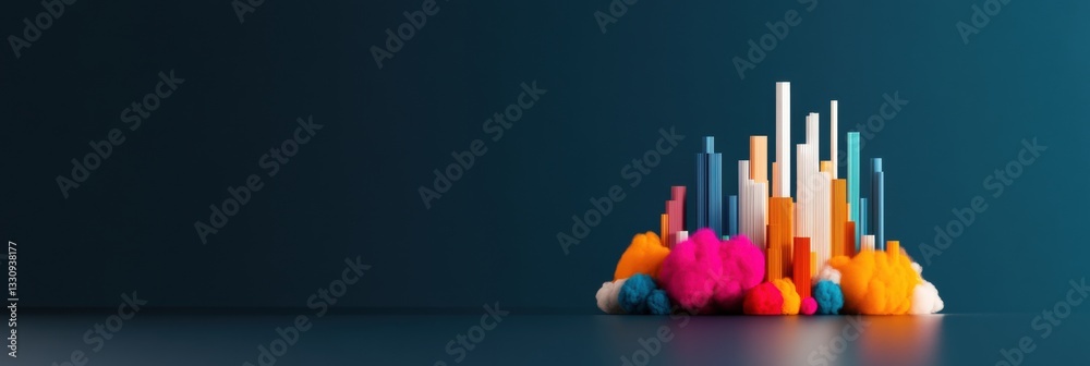 Leinwandbilder vibrant digital transformation visualization emerging market insights through dynamic data visualiza