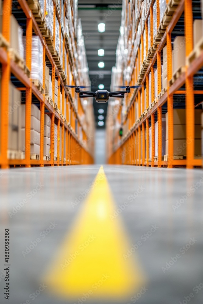 Poster autonomous drone logistics industrial iot innovation in smart warehouse automation - next-gen precis