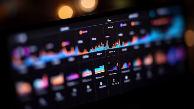 Colorful Data Visualization Dashboard  Charts  Graphs  Analytics  Screen  Computer  Techno