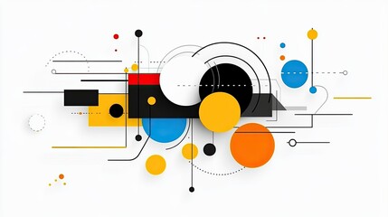 Obraz premium Abstract Geometric Composition with Shapes and Bold Colors in Art