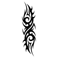 Intricate Black Tribal Tattoo Design Swirling Patterns & Sharp Lines in Vector Format on Transparent Background with PNG