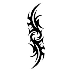 Intricate Black Tribal Tattoo Design Swirling Patterns & Sharp Lines in Vector Format on Transparent Background with PNG