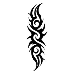Intricate Black Tribal Tattoo Design Swirling Patterns & Sharp Lines in Vector Format on Transparent Background with PNG