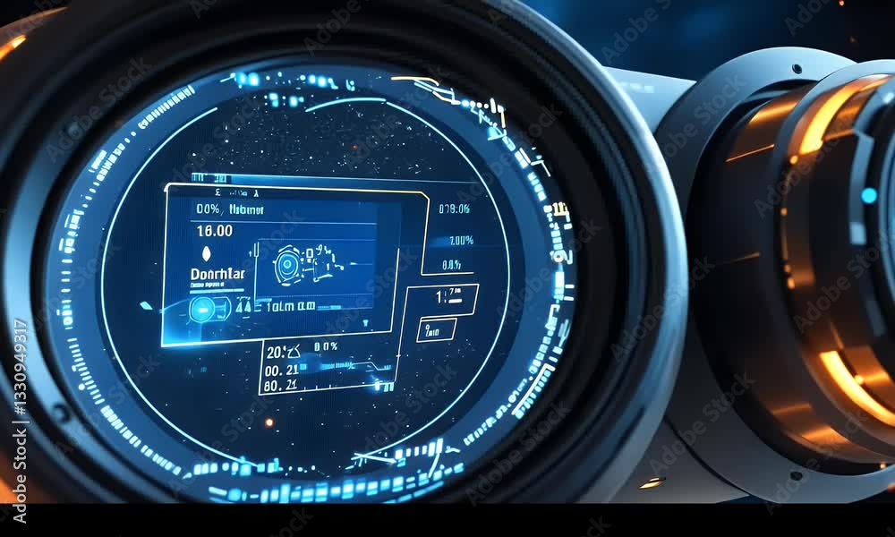 Aufkleber Futuristic HUD displays with intricate data visualizations