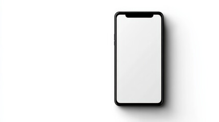 A smartphone with a blank screen