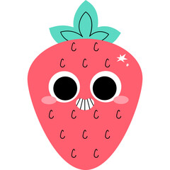Obraz premium strawberry cartoon illustration