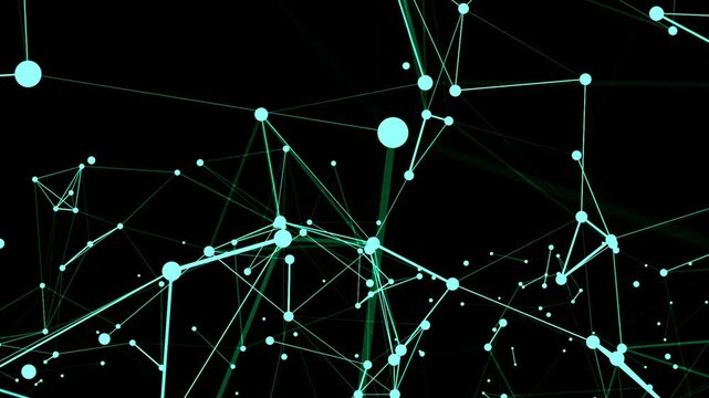 Network connection structure. Digital background with dots and lines. Big data visualization. 3D rendering.