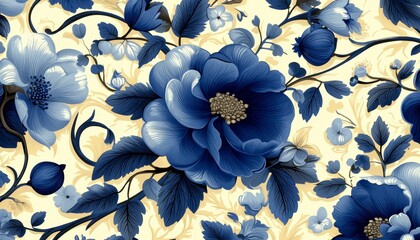 Imagine a mesmerizing ornamental pattern, deeply rooted in folk traditions, where botanical vines intertwine and dance with vintage-inspired linework, reminiscent of a cherished antique The overall