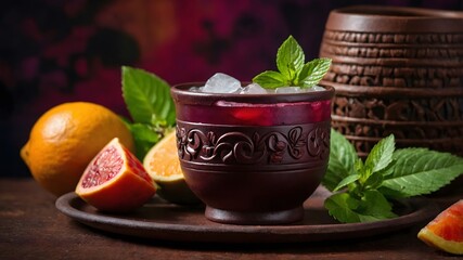 Tropical Bliss: Kokum Refreshment in a Rustic Clay Cup
