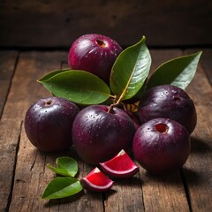 Kokum Beauty: Nature’s Purple Gems on a Wooden Canvas