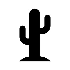 Simple cactus icon isolated on white background.