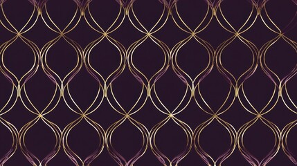 Fototapeta premium Seamless Minimal Art Deco Inspired Line Pattern in Elegant Colors