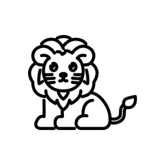 lion icon vector, line style icon