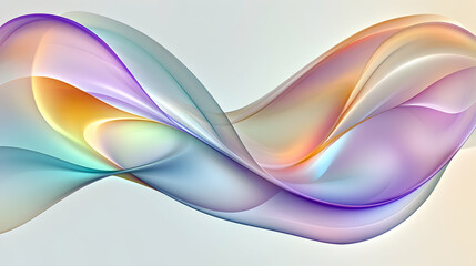 Naklejka premium Abstract pastel swirls, flowing wave design, soft color palette, elegant background, digital art, smooth curves, ethereal, dreamy, light and airy, graceful movement.