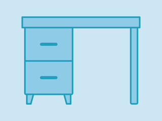 Desk icon. Furniture and Interior vector icon concept. Simple vector line icon.