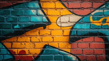 Vibrant Urban Graffiti Art on Brick Wall