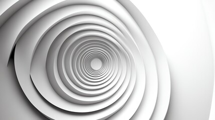 Spiral pattern of circles on a white background, abstract design with varying sizes, dynamic movement and energy, visually engaging and modern, generative AI