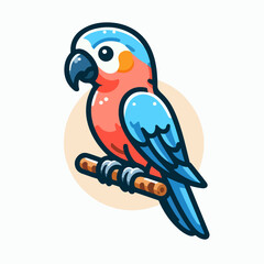 Fototapeta premium cartoon parrot vector illustration