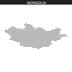 Fototapeta premium Mongolia map in dots
