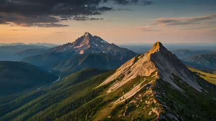 sunset in the mountains