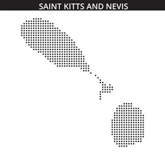Saint Kitts And Nevis map in dots