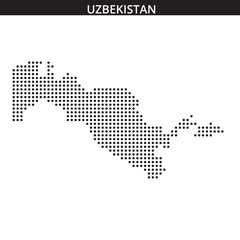 Obraz premium Uzbekistan map in dots