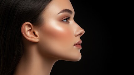 Fototapeta premium Elegant profile of a young woman