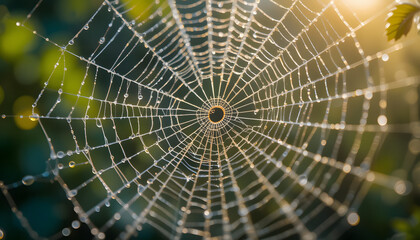spider web in the morning