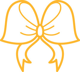 Ribbon Bow Line Icon Vector Element