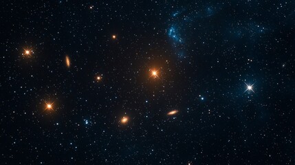 Obraz premium Cosmic Galaxy Cluster Stars Nebula Deep Space Night Sky Astronomy