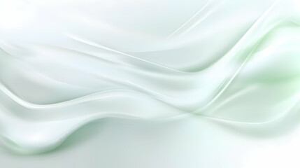 Fototapeta premium Elegant abstract background featuring soft, flowing pastel green and white waves. Ideal for website banners, presentations, or brochures.