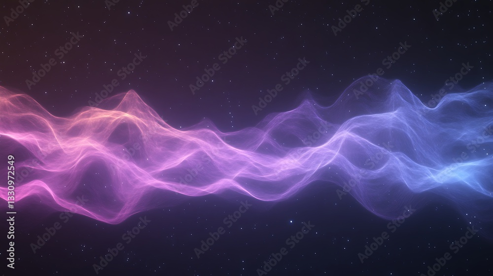 Fototapete Colorful flowing waves create a dynamic abstract background with a cosmic feel.