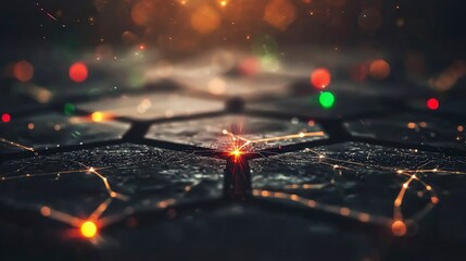 Futuristic Hexagon Network  AI  Technology  Abstract Background