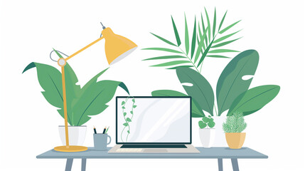 Minimalistic Home Office Illustration - ミニマルなホームオフィスイラスト