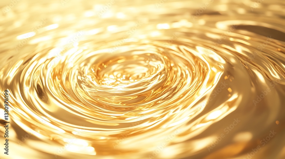 Poster golden ripples create a mesmerizing, shimmering effect on the water's surface.