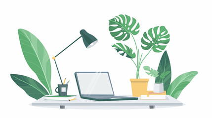 Minimalistic Home Office Illustration - ミニマルなホームオフィスイラスト