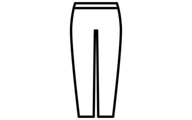 レディースのスパッツ・レギンス、白黒のシンプルな線画アイコン