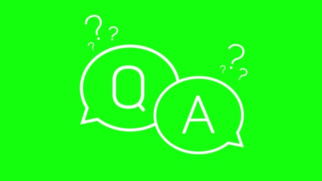 q and a question and answer animated session icon q n a neon 4k green screen