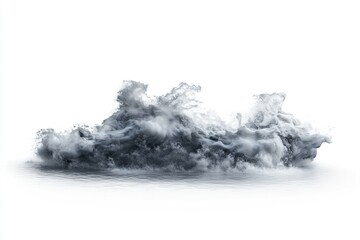 Dark gray cloud formation isolated on white.