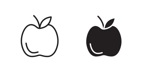 Apple icon outlined icon vector collection.