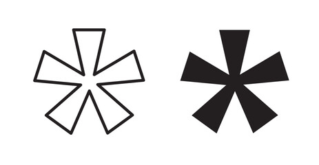 Asterisk icon outlined icon vector collection.