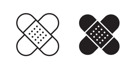 Band aid icon outlined icon vector collection.