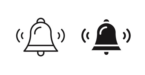 Bell ring icon outlined icon vector collection.