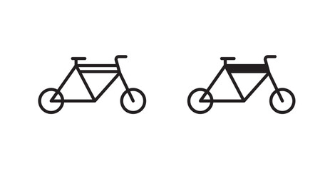 Biking icon outlined icon vector collection.