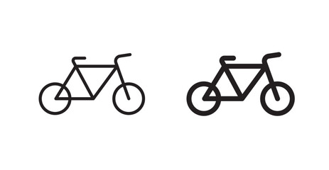 Fototapeta premium Biking mountain icon outlined icon vector collection.