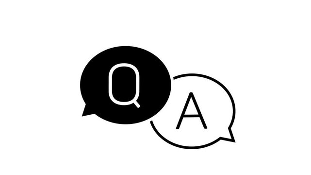 q and a question and answer animated session icon q n a neon 4k green screen